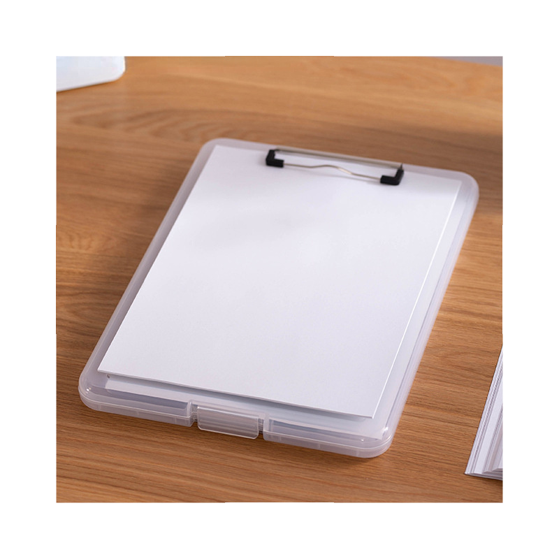 New A4 File Box Folder File Paper Organizer Multifunctional File Box Plastic Fold up Clipboard