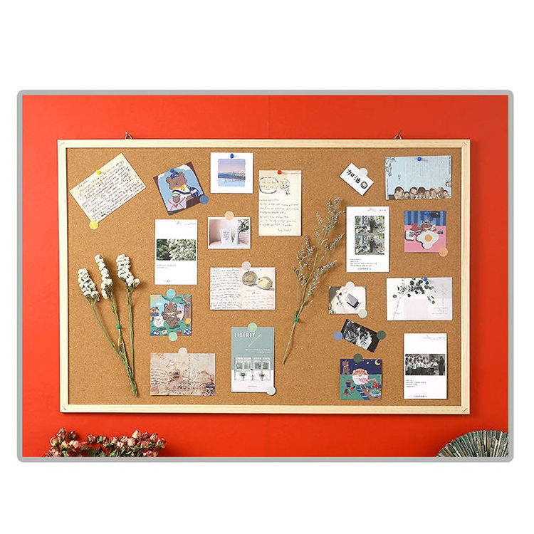 Custom Factory Wooden Frame Wall-Mounted Bulletin Pin Notice Corkboards Message Cork Board Bulletin Boards