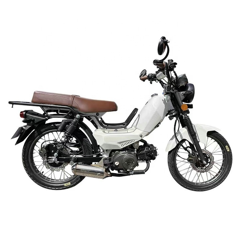 49cc 110cc Euro 5 approval moped gas motorcycle mini bike with pedal and long seat no requirement license cub motorbike scooter