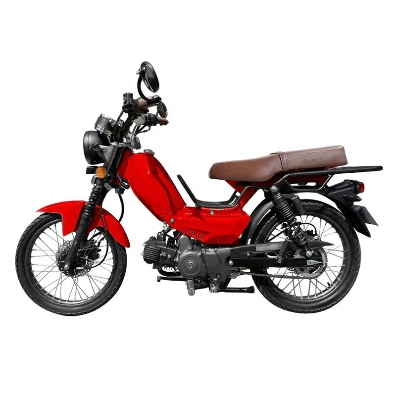 49cc 110cc Euro 5 approval moped gas motorcycle mini bike with pedal and long seat no requirement license cub motorbike scooter