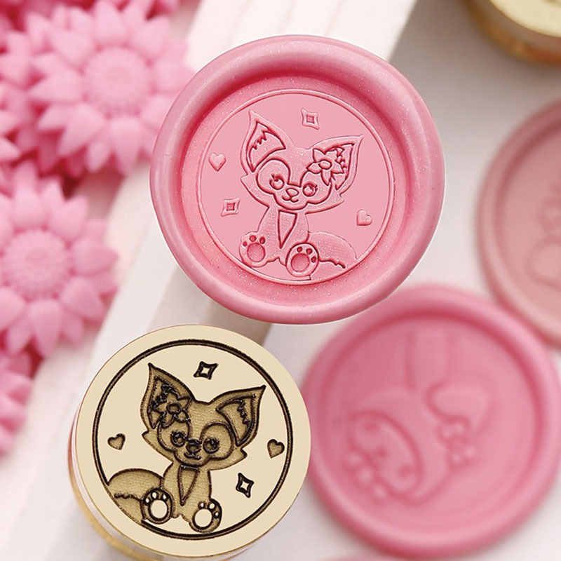 Wholesales Cartoon Series Children's Hand Account Puppy Cat Frog Fox Wax Seal Stamp Head