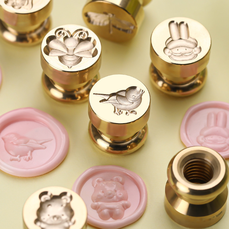 New Arrival 1.5CM Mini 3D Wax Seal Stamp Head Cute Small Animal Hand Account Bean Sealing Wax Stamp