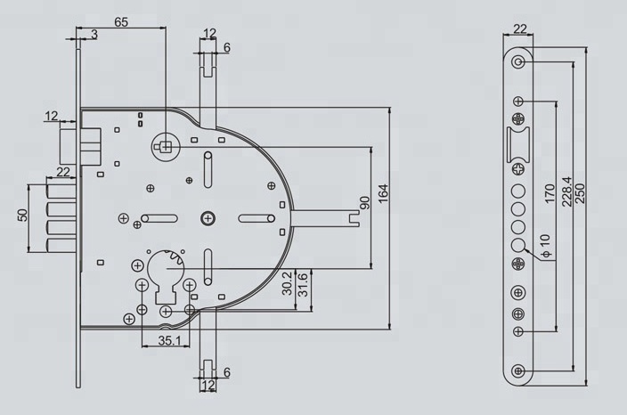 Top security Euro cylinder mortise door lock for Israel market