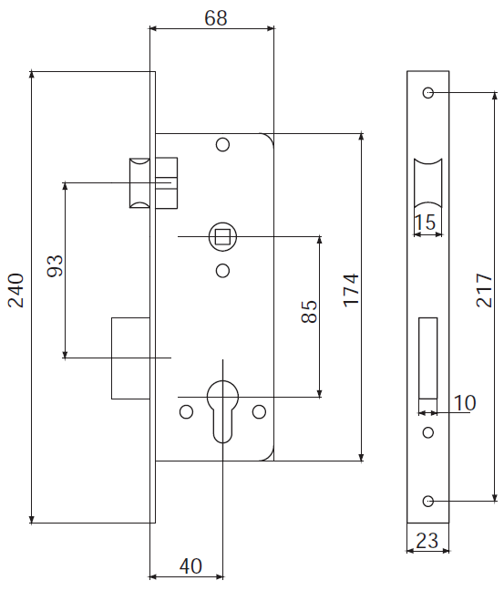 mortise door lock with zinc keys euro style from China suppliers