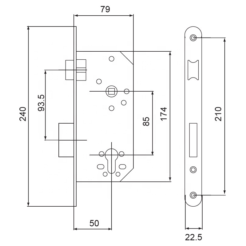 Hot sales mortise door  lock with latch and deadbolt for South American market