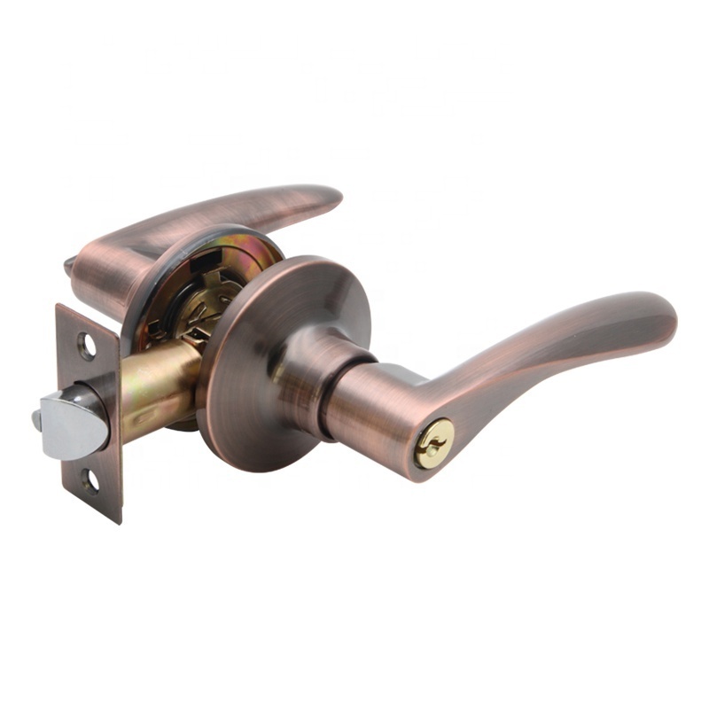 China easy install door lever lock with aluminum door handle