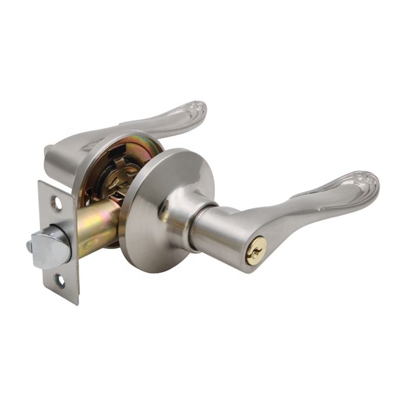 China easy install door lever lock with aluminum door handle