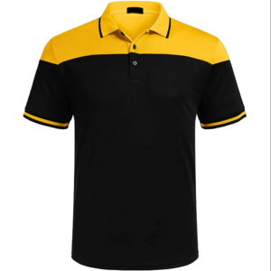 Yellow Black Polo Collar T shirts For Men With Embroidered Logo Men's Polo T-shirt Cotton Unisex Custom Polos