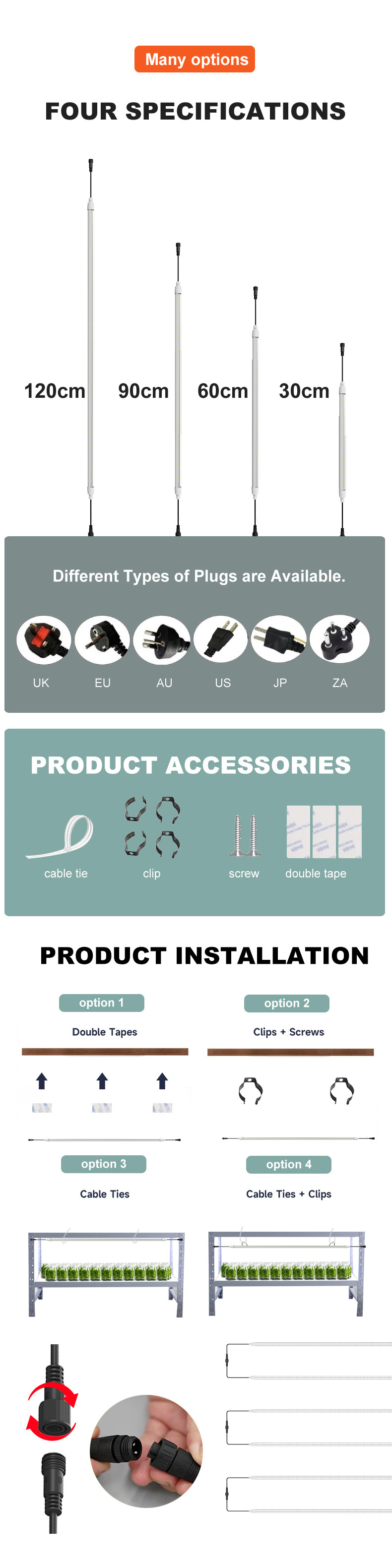 Full Spectrum LED Clone Tube High PPF Customized LED Grow Light Tube for Indoor Hydroponics Vertical Farm Microgreens Nursery