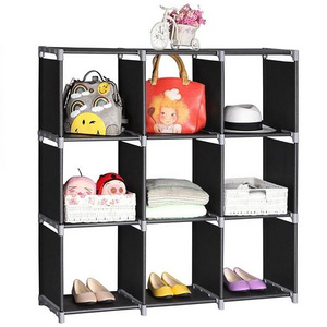 9 Cube Storage Rack Staircase Organizer DIY Steel Storage Racks Shelving Units for Living Room Children Room Bookcase