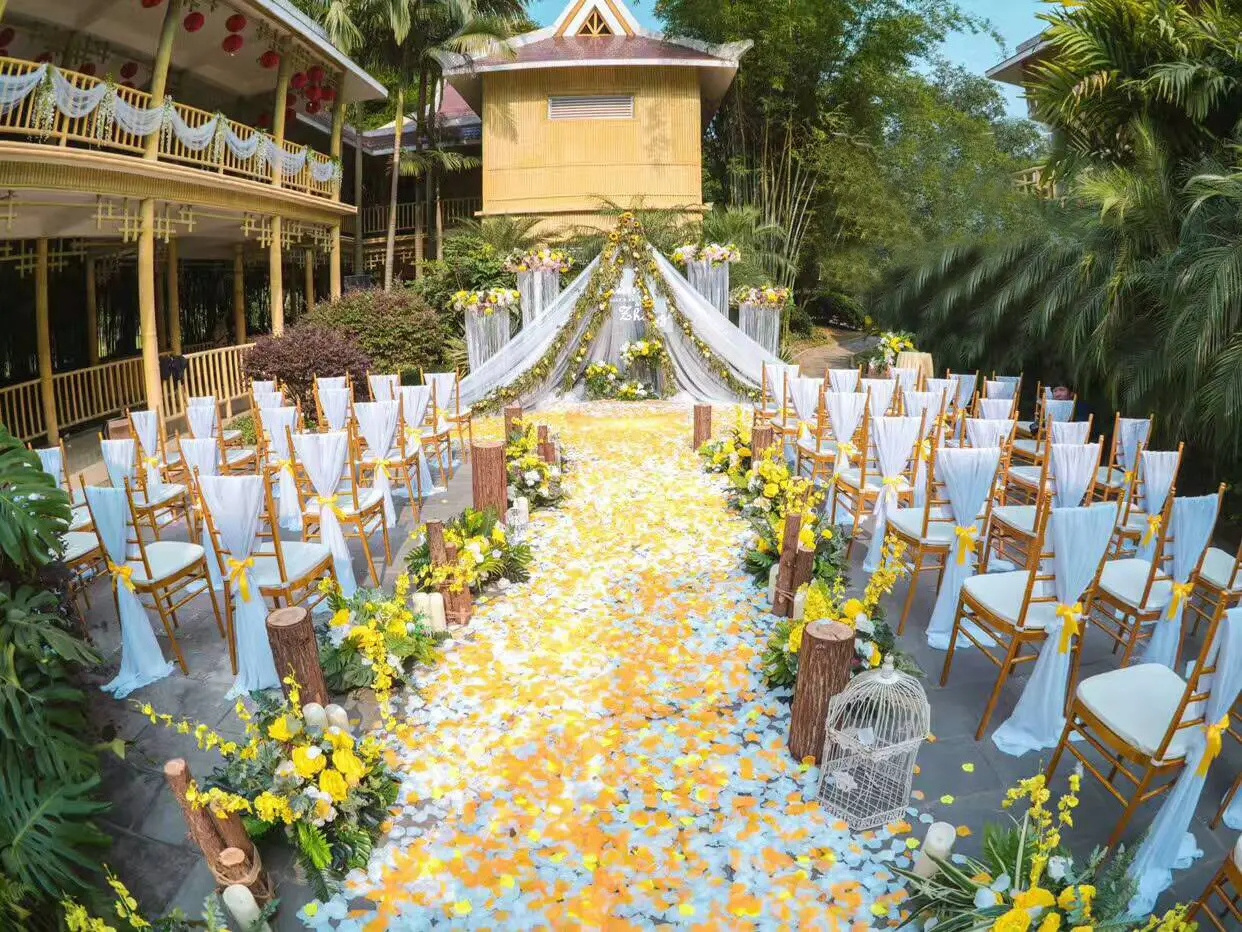 Hot Selling Stacking Wedding Event Used Restaurant Chairs Gold Metal Hotel Tiffany Banquet Chair