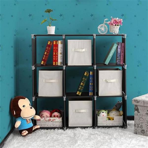 9 Cube Storage Rack Staircase Organizer DIY Steel Storage Racks Shelving Units for Living Room Children Room Bookcase