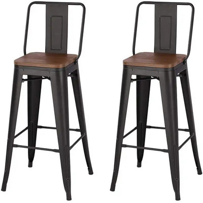 Heavy Duty Steel Industrial Stackable Metal High Leg Bar Chair Kitchen Counter Bar Stool