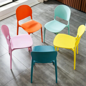 High quality Modern Stackable Colorful Kitchen Cafe Restaurant Full PP Plastic Dining Chairs