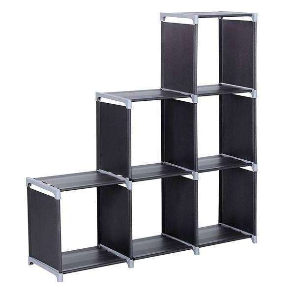 Modern Living Room Furniture Children Room 6 Cube Staircase Organizer Steel Storage Bookcase Racks Shelving Units