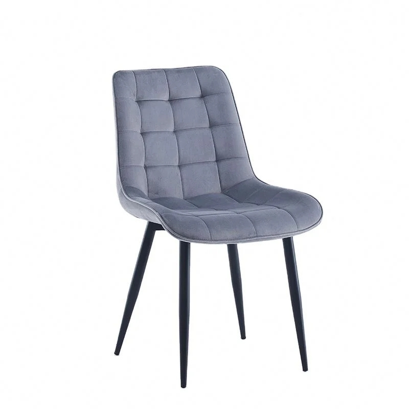 Wholesale Modern Design Fabric Furniture  Velvet Upholstered Restaurant Dining Chairs with Metal Legs