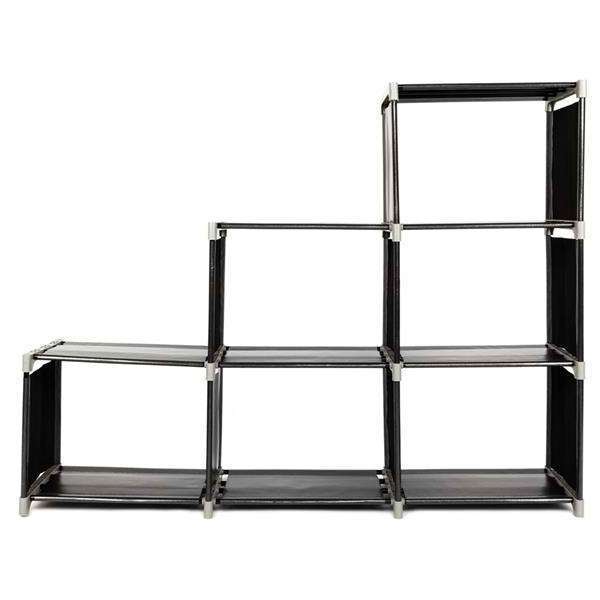 Modern Living Room Furniture Children Room 6 Cube Staircase Organizer Steel Storage Bookcase Racks Shelving Units