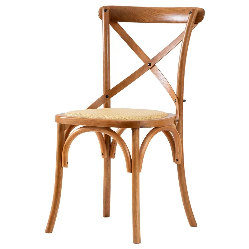 Classic Rustic Vintage Style Bentwood Stackable Wooden Crossback Chair Restaurant Bistro Dining Chair