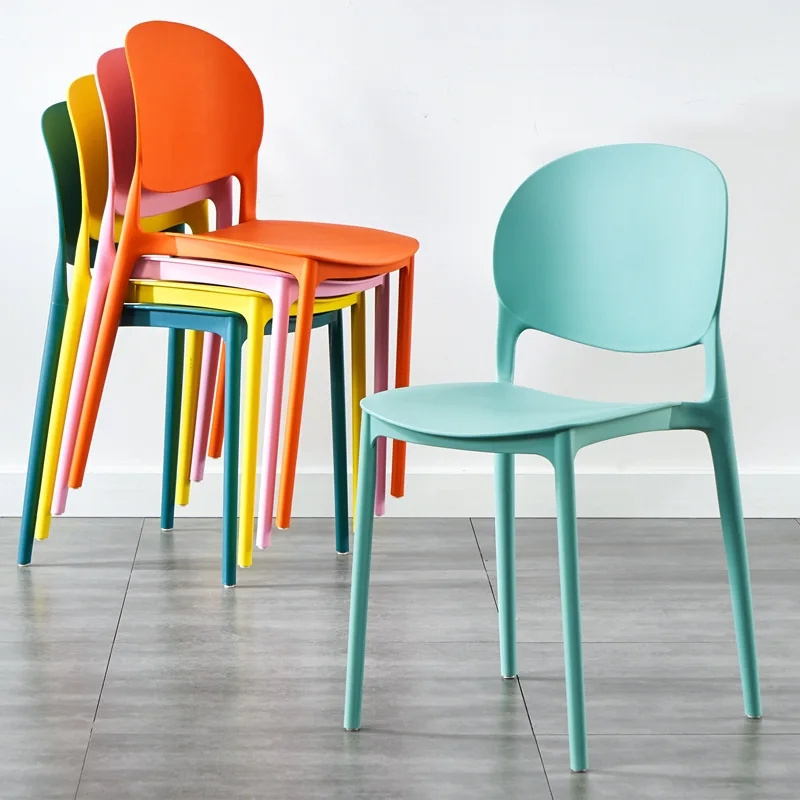 High quality Modern Stackable Colorful Kitchen Cafe Restaurant Full PP Plastic Dining Chairs