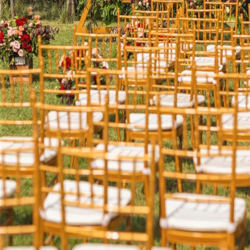 Hot Selling Stacking Wedding Event Used Restaurant Chairs Gold Metal Hotel Tiffany Banquet Chair