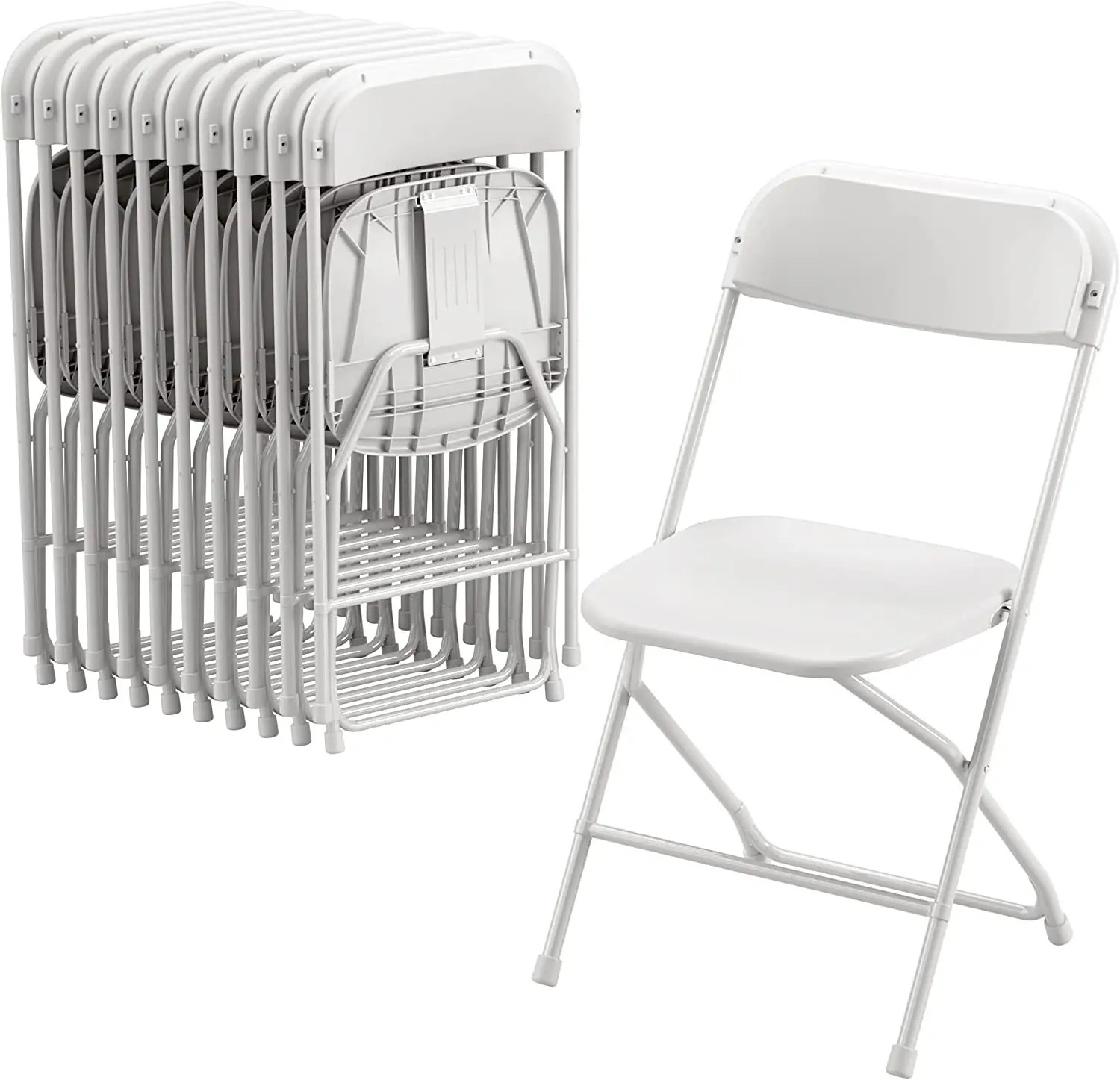 Wholesale Portable Steel Frame Stackable Chair White Plastic Folding Hotel Chair for Indoor Outdoor Events