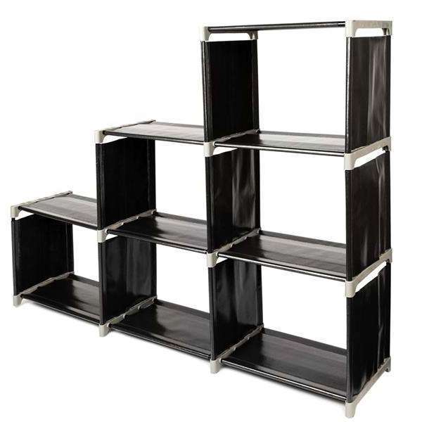 Modern Living Room Furniture Children Room 6 Cube Staircase Organizer Steel Storage Bookcase Racks Shelving Units