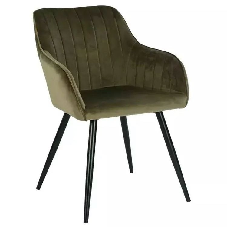 Hot Sale Metal Legs Cafe Restaurant Arm Chairs Upholstered Metal Legs Fabric Velvet Dining Chairs