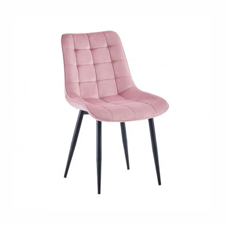 Wholesale Modern Design Fabric Furniture  Velvet Upholstered Restaurant Dining Chairs with Metal Legs