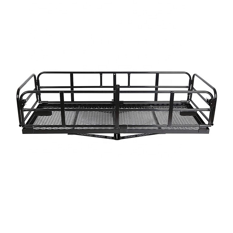 Hot Universal Manganese Steel Basket Trailer Hitch Cargo Carrier Car Rear Cargo Luggage Rack Carrier