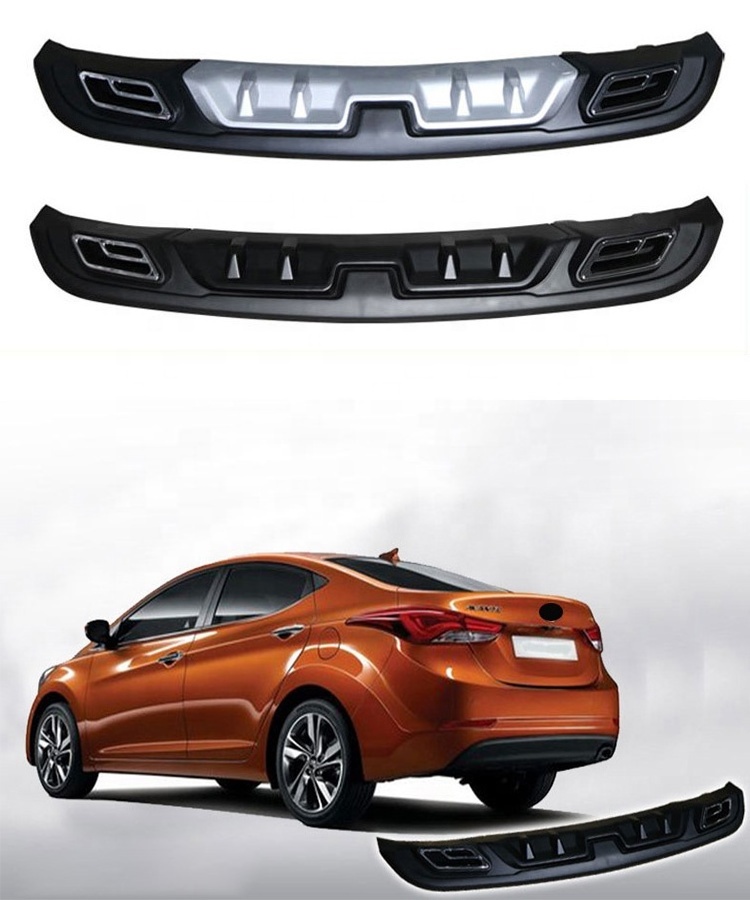 PP material Silver Black Rear Air Diffuser Bumper Guard for Hyundai Elantra 2014 Car Body Kit