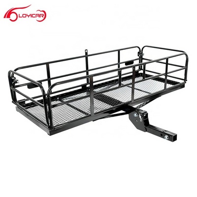 Hot Universal Manganese Steel Basket Trailer Hitch Cargo Carrier Car Rear Cargo Luggage Rack Carrier