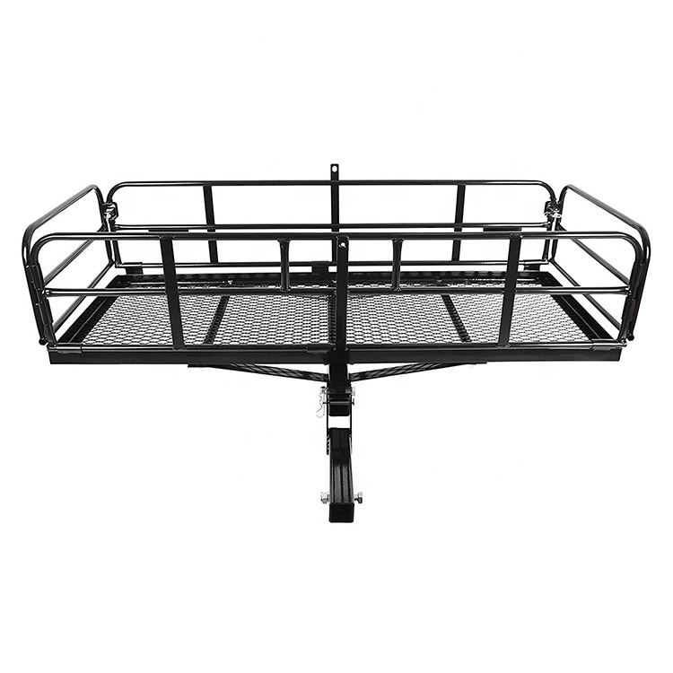 Hot Universal Manganese Steel Basket Trailer Hitch Cargo Carrier Car Rear Cargo Luggage Rack Carrier