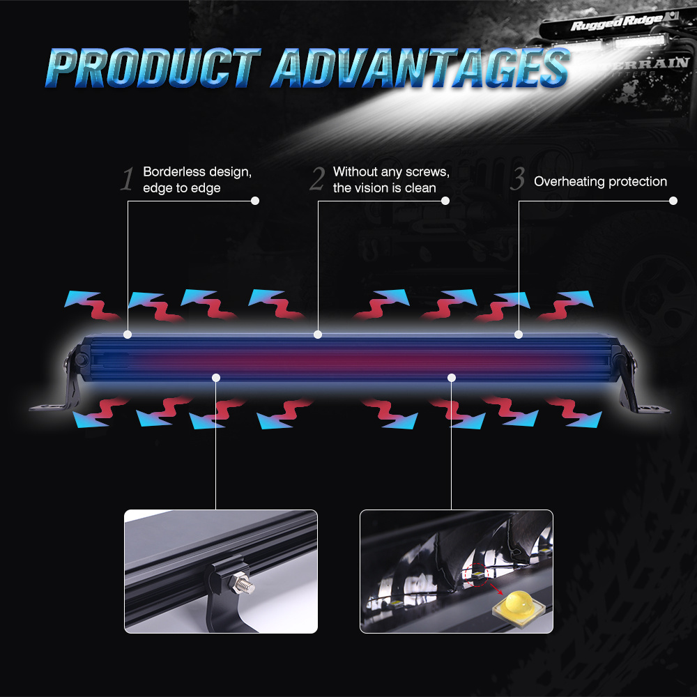 Wholesale OEM Off Road High Power 120W 180W 240W ATV UTV Led Bar,Super Slim Thin 6D Single Row 4x4 Car Led Light Bars