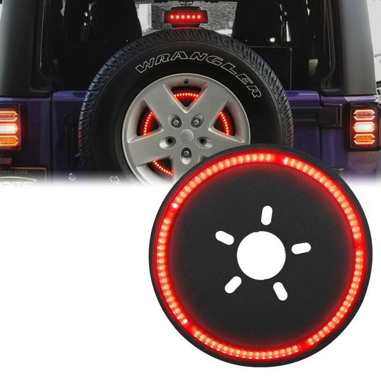 Plug And Play Spare Tire Brake Light Wheel Light 3Rd Third Brake Lamp For Wrangler 2007-2017 Jk Jku Yj Tj Red Light