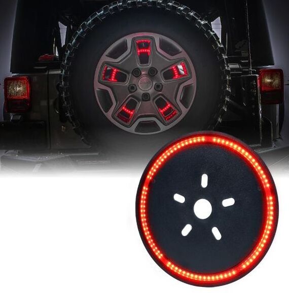 Plug And Play Spare Tire Brake Light Wheel Light 3Rd Third Brake Lamp For Wrangler 2007-2017 Jk Jku Yj Tj Red Light