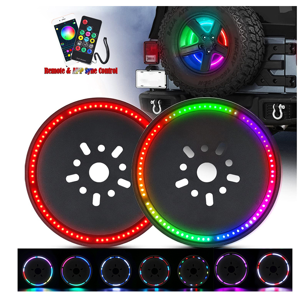 Spare Tire Brake Lighting Led 3Rd Third Brake Lights Wheel Tail Lamp Rear Light For Jk 2018 2019 Jeep Wrangler Jl Jlu