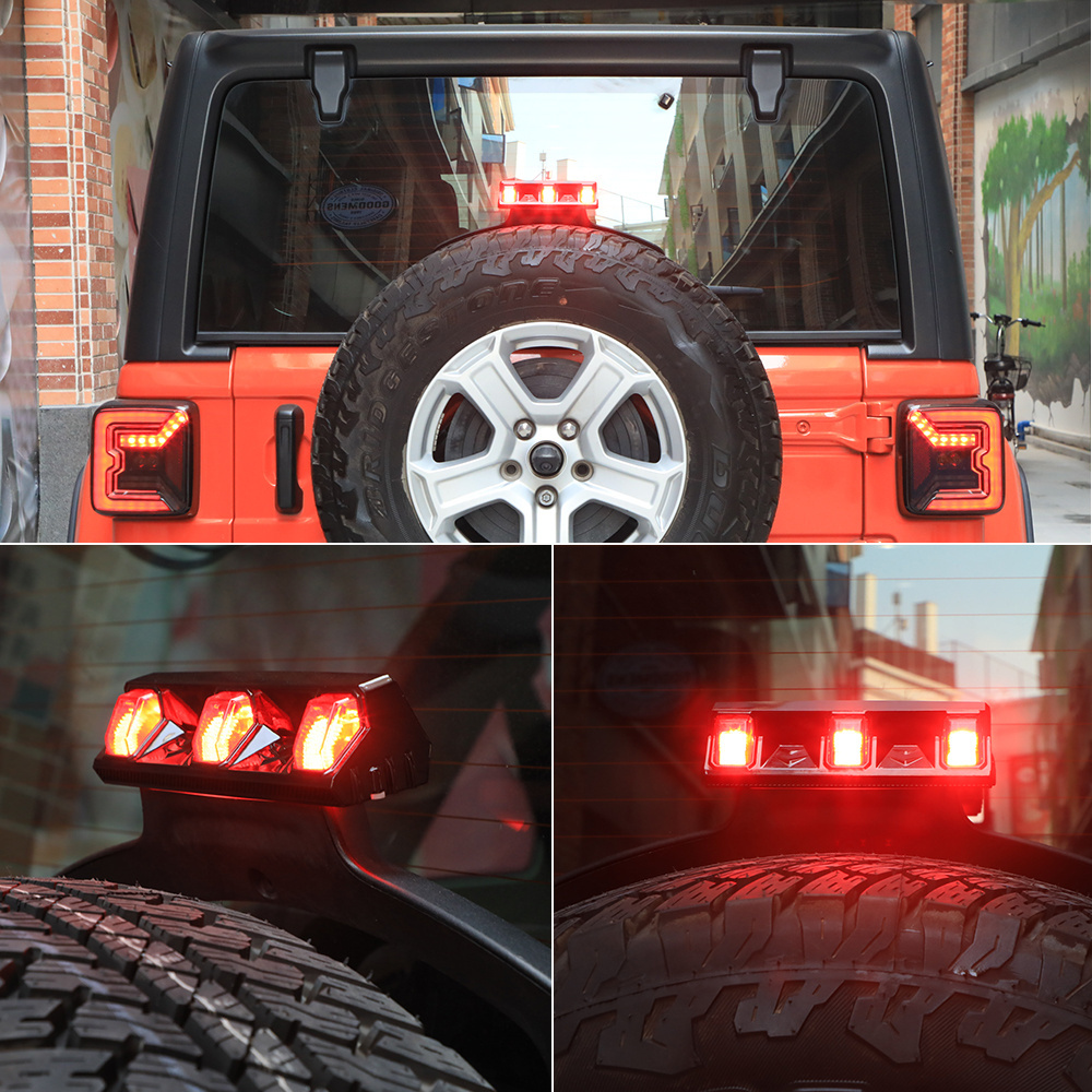 LOYO design LED JL third brake light for Jeep Wrangler JL 2018 2019 Third High Mount Stop Rear Spare tire Light