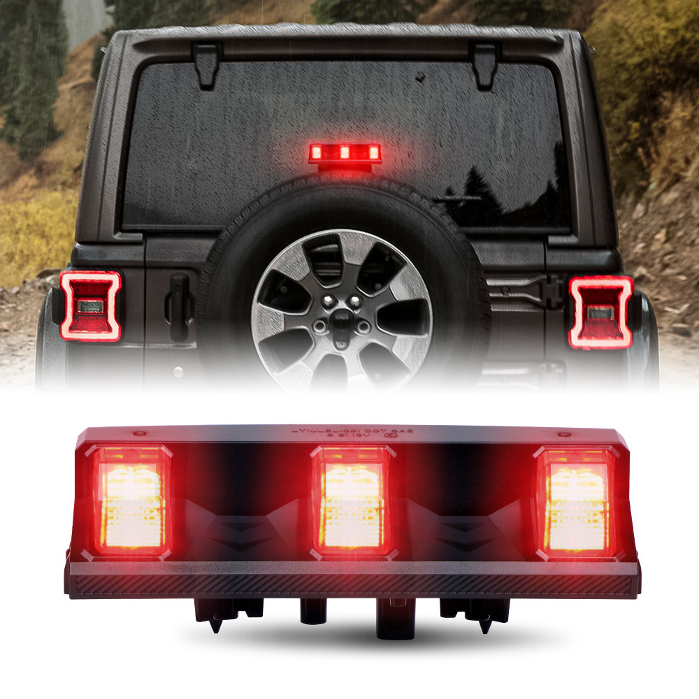 LOYO design LED JL third brake light for Jeep Wrangler JL 2018 2019 Third High Mount Stop Rear Spare tire Light