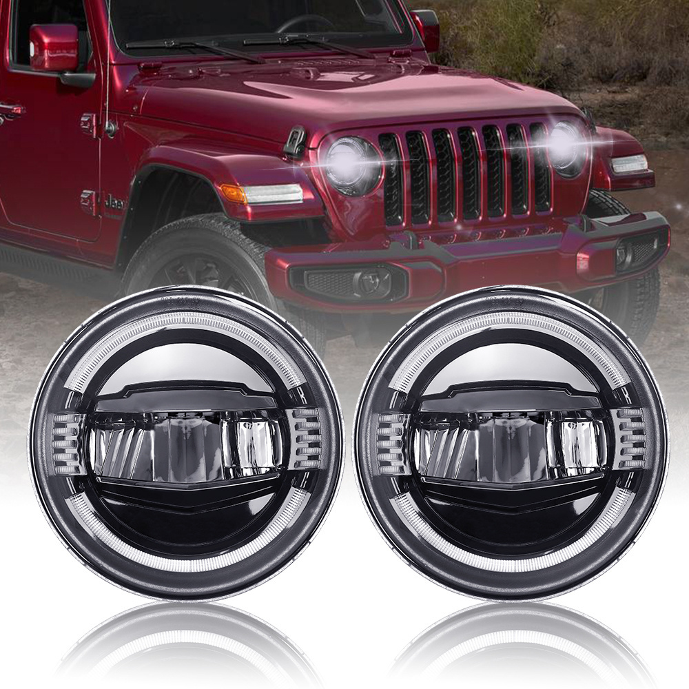 Hot Selling Mahindra New Thar 2022 LED Round Headlight With Blue and White DRL G-Wagon