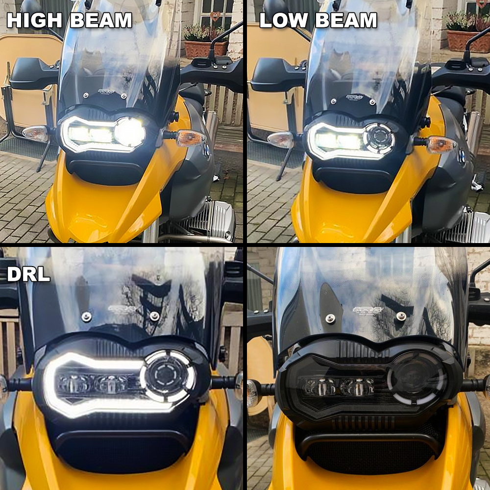 Led Motorcycle 12v Led Headlight Rectangle Angel Eye Rectangular Motorcycle Led Head Light Headlight For BMW