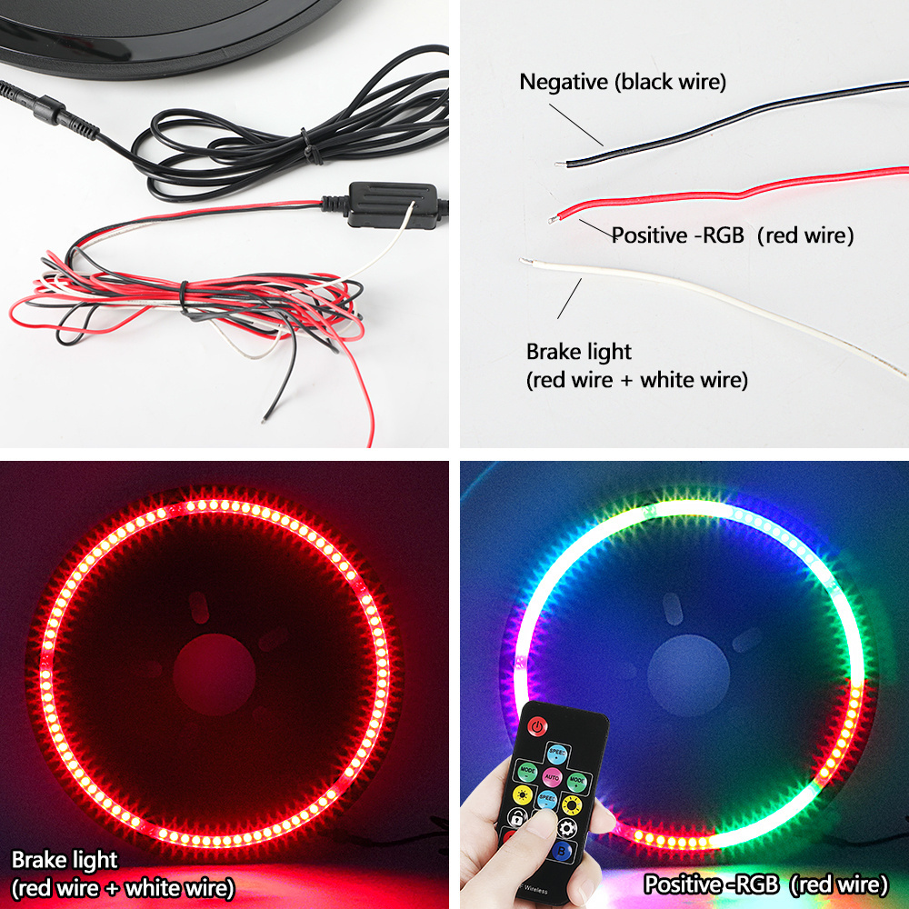 New arrival Remote Control LED RGB Spare Tire Light high mount 3rd brake light Rear Wheel Lights For Wrangler JK and JL 2018+