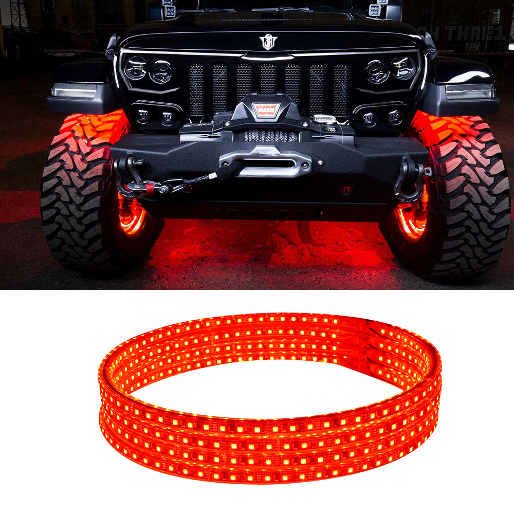 Loyo NEW Model LED car wheel light Dual Row RGB wheel lights car App Blu-tooths Control dual row wheel lights for jeep JK