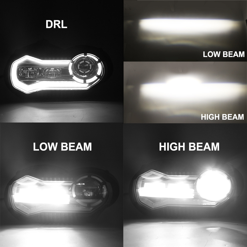 Led Motorcycle 12v Led Headlight Rectangle Angel Eye Rectangular Motorcycle Led Head Light Headlight For BMW