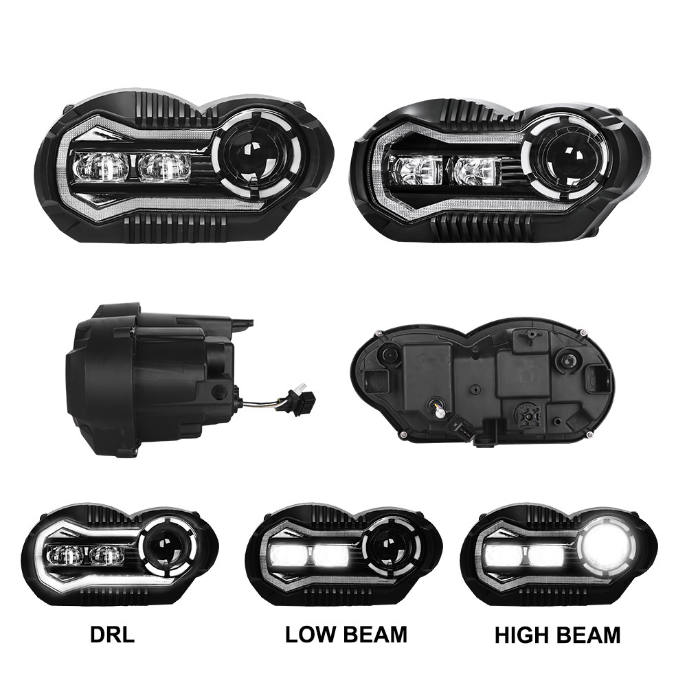 Led Motorcycle 12v Led Headlight Rectangle Angel Eye Rectangular Motorcycle Led Head Light Headlight For BMW