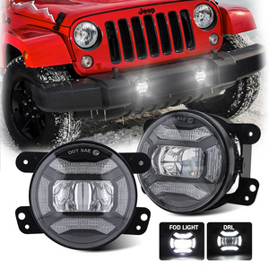 Super Bright Led Fog Lights Halo Angel Eyes 4" Round Fog Light High Quality 4 Inch Round Led Fog Lamp For Jeep Wrangler JK