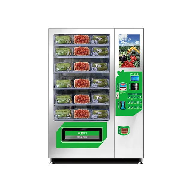 Cheap Digital 21.5 Inch Touch Screen Cold Beverage Cold Drinks Vending Machine Vegetable Food Automatic Vending Machine