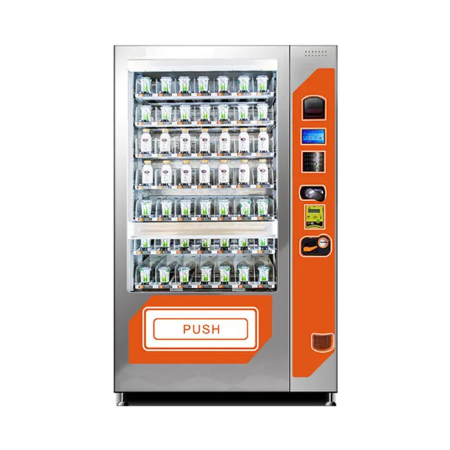 Cheap Digital 21.5 Inch Touch Screen Cold Beverage Cold Drinks Vending Machine Vegetable Food Automatic Vending Machine