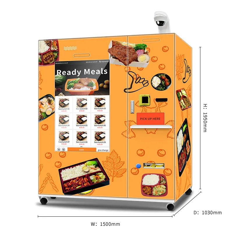 Hot Sale New Big Touch Screen  Frozen Food Vending Machine Fully Automatic Fresh Food Vending Machine With 45S Quick Heating