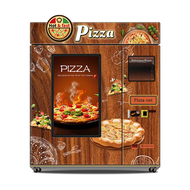 New Business Fast Food Outdoor Pizza Vending Machine Hot Food Pizza Robot Vending Machine With Microwave Heating Function