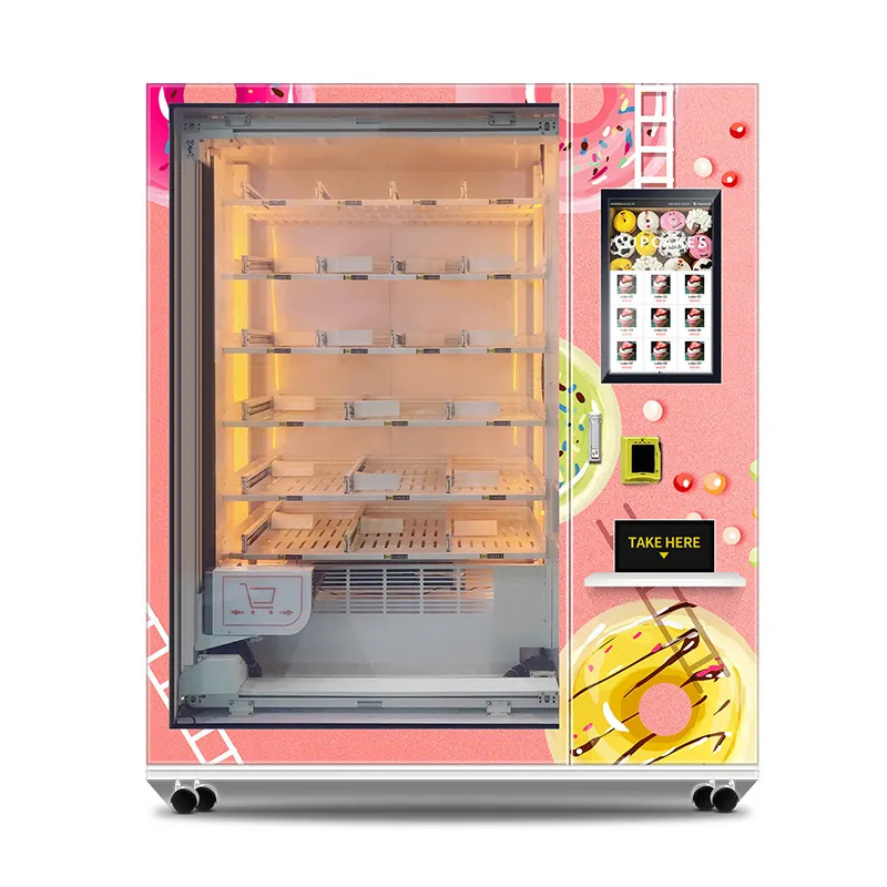 Xy Axis Lift System Refrigerator Cupcake Vending Machine Salad Fresh Food Vending Machine With 21.5Inch Touch Screen